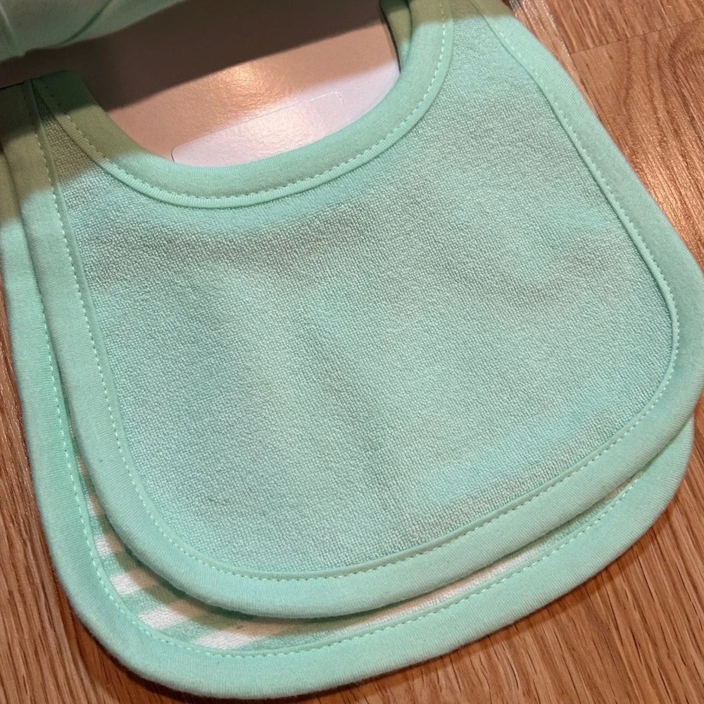 Child of Mine by Carters Baby Bibs 4 Pack Mint Green Sheep Stripes